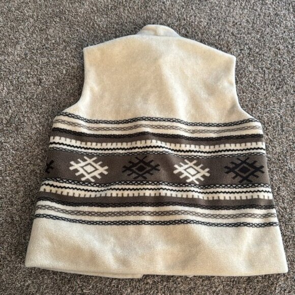 Vintage Bonelli Cream and Brown Patterned Vest - Picture 7 of 7